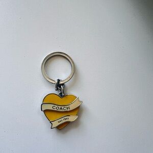 Coach Yellow Heart Keychain